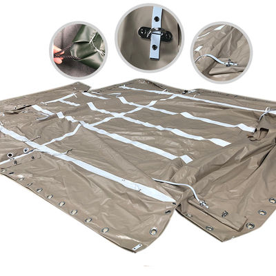 Litong China Factory Khaki-Fahrzeugdeckung Großhandel Schwerlast-Platten PVC-beschichtete Tarpaulin-LKW-Deckung