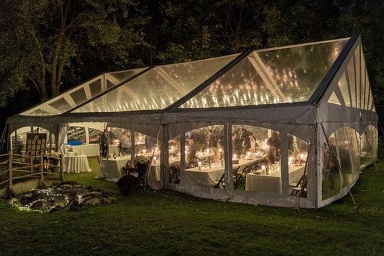 Litong Hochfeste weiße PVC-Planen-Eventzelte Outdoor-Hochzeitsparty 20x40 mit Seitenvorhang