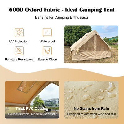 Aufblasbares Campingzelt aus 600D Oxford-Gewebe mit strapazierfähigem, wasserdichtem Stoff für Outdoor-Abenteuer