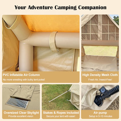 Aufblasbares Campingzelt aus 600D Oxford-Gewebe mit strapazierfähigem, wasserdichtem Stoff für Outdoor-Abenteuer