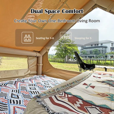 Aufblasbares Campingzelt aus 600D Oxford-Gewebe mit strapazierfähigem, wasserdichtem Stoff für Outdoor-Abenteuer