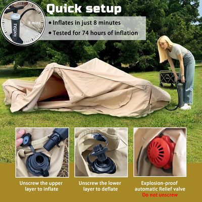 Litong Dauerhaft 600D Oxford Stoff Leinwand Zelt aufblasbare Hütte Zelt für Camping