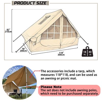 Litong Dauerhaft 600D Oxford Stoff Leinwand Zelt aufblasbare Hütte Zelt für Camping